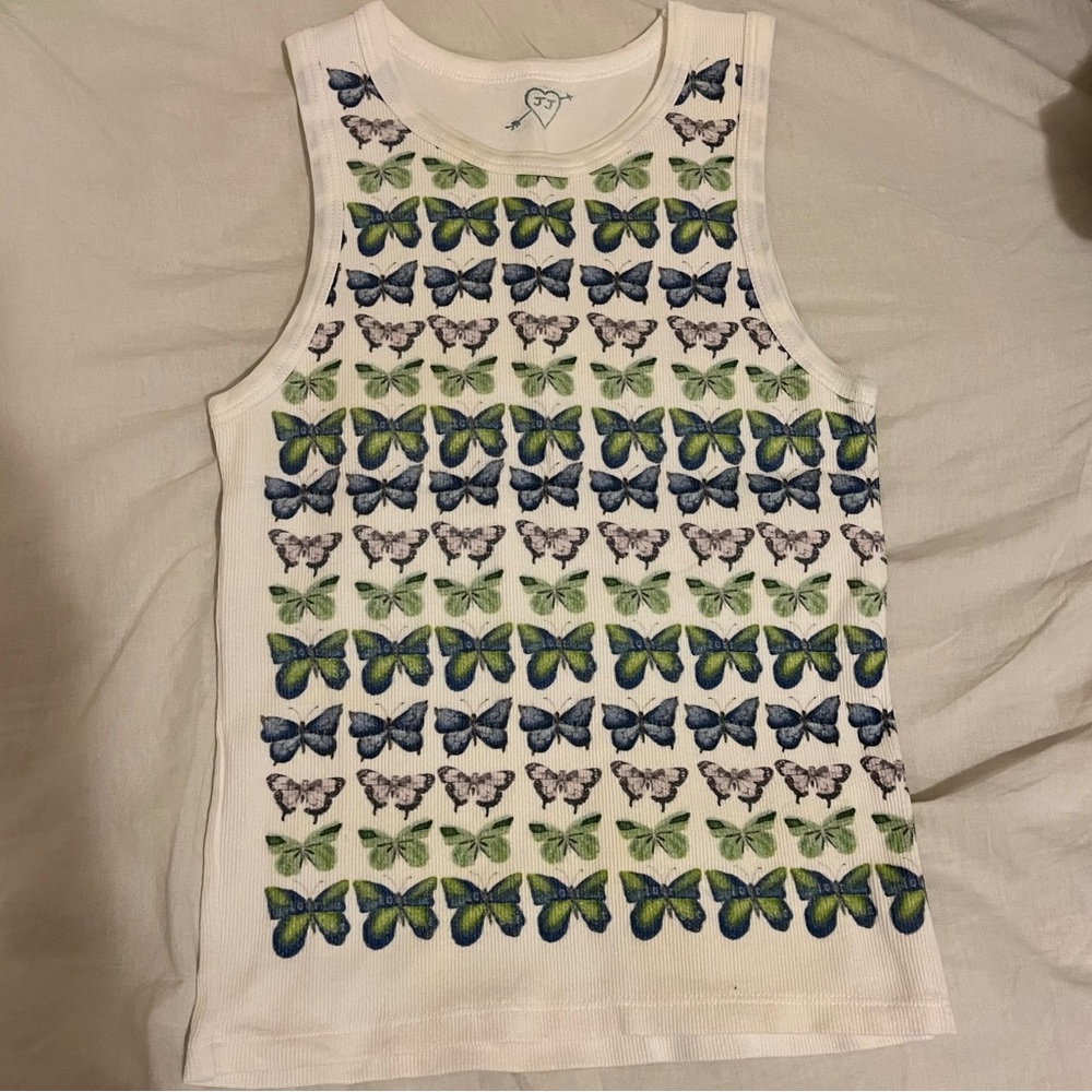 Juliet Johnstone Hand Printed Butterfly Tank